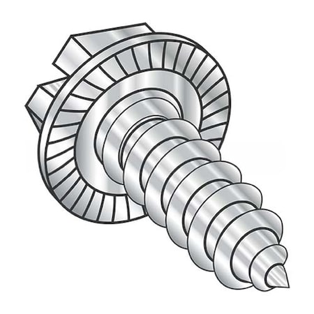 Usa Industrials Self-Drilling Screw, #8-18 x 5/8", Plain 18-8 Stainless Steel Flange Hex Head Slotted Drive BULK-SCRW-13410